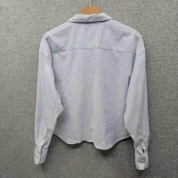 FAHERTY OXFORD CROPPED SHIRT, SIZE L - Picture 2 of 6